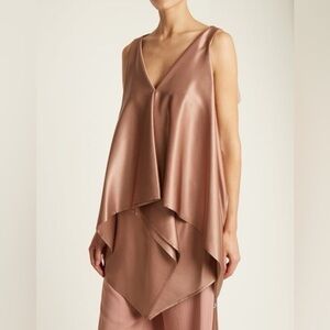 SIES MARJAN April Silk Draped Tank In Putty NWT Elegant Lagenlook